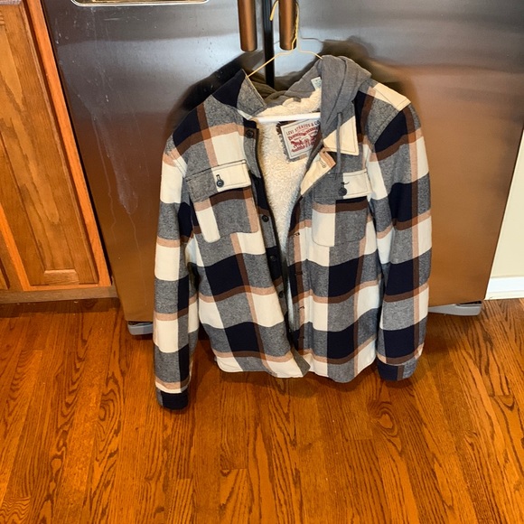 Plaid Fur Interior Levi Strauss Hooded Jacket